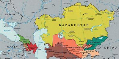 지도 카자흐스탄 주변 국가