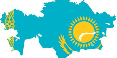 지도 카자흐스탄의 플래그