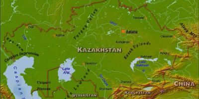 지도 카자흐스탄의 물리적