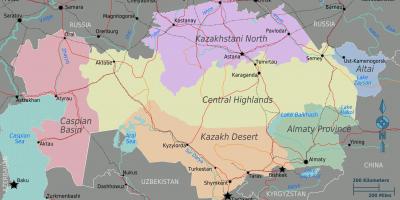 지도:카자흐스탄 지역
