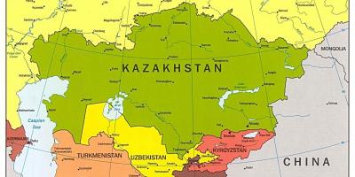 지도 카자흐스탄의 지도 아시아